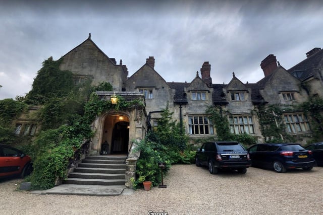 Gravetye Manor Hotel and Restaurant.
Vowels Lane, West Hoathly, RH19 4LJ.
5 star rating on Trip Advisor with one reviewer saying "A very romantic venue with stunning grounds".
Photo from Google Maps street view.