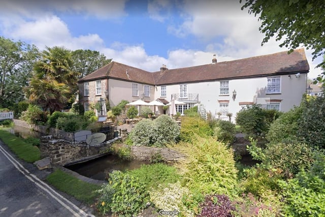 Millstream Hotel and Restaurant.
Bosham Lane, Chichester, PO18 8HL.
4.5 star rating on Trip Advisor with one reviewer saying "Very romantic, beautiful rooms and tucked away in the corner of the gardens".
Photo from Google Maps street view.