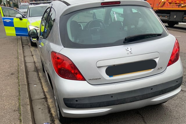 Officers stopped this car in Peterborough on March 1 and said: "Vehicle stopped in Peterborough. Being driven by a provisional licence holder without supervision or L plates or insurance! 
Driver reported and vehicle seized."