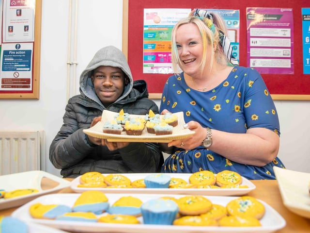 'Ukraine Day' at On Track Education in Moulton Park on Friday, March 11 2022. Photo by Kirsty Edmonds.