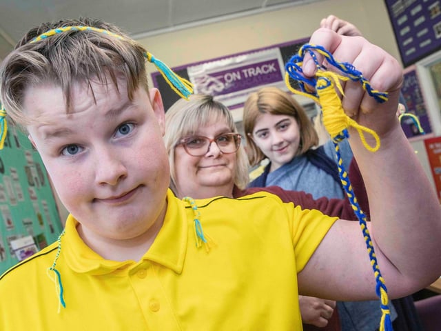 'Ukraine Day' at On Track Education in Moulton Park on Friday, March 11 2022. Photo by Kirsty Edmonds.