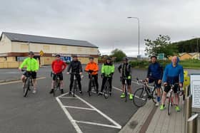 Some of the cyclists who are taking part in a 16,000kms charity cycle in aid of Ardnashee School.