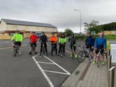 Some of the cyclists who are taking part in a 16,000kms charity cycle in aid of Ardnashee School.