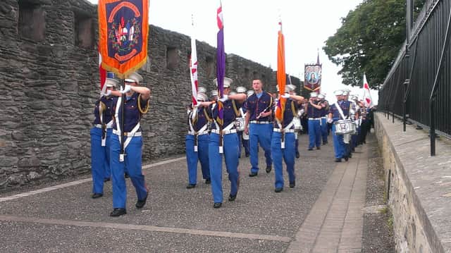The Pride of the Orange and Blue parade on the City Walls on Saturday at the Relief of Derry celebrations.
