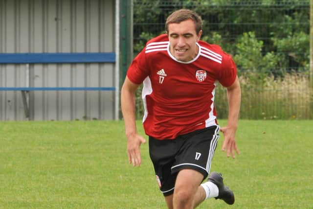 Derry City's new signing Joe Thomson pictured during training this morning