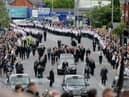 Hundreds of people attended the funeral of Bobby Storey on Tuesday.