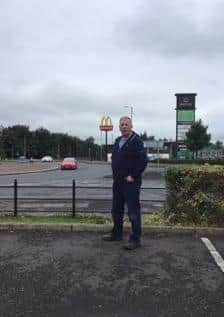 Alliance Party Councillor Philip McKinney at Crescent Link.