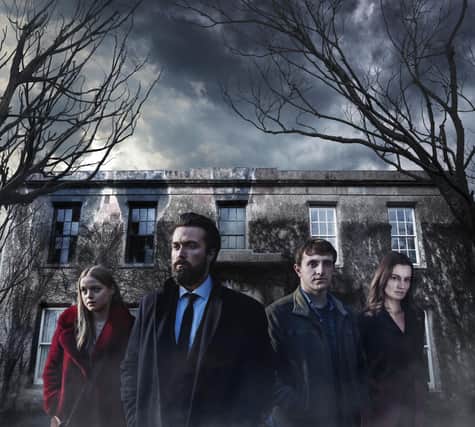 Pictured:  (L-R) Emily Reid as Ophelia, Emmett Scanlan as Michael and Catherine Walker as Roisin in The Deceived.