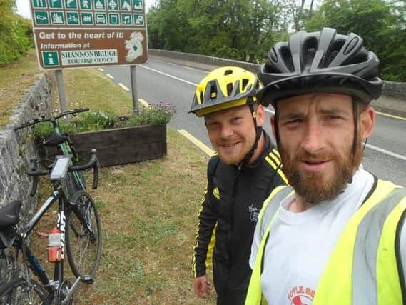 Jack Toland and Kyle Friel Curran who cycled from Derry to Cork in 32 hours in aid of Foyle Search and Rescue. Next month Jack will cycle from Derry to Malin Head, before going along the entire Wild Atlantic Way to Cork.