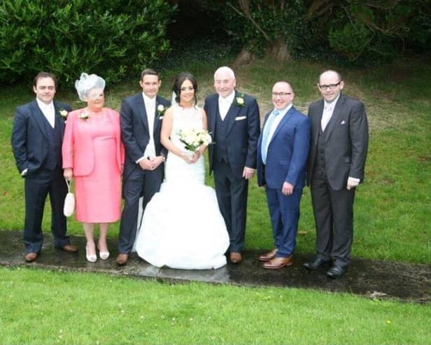 John and Roseanne Ferguson pictured previously together with their family at a wedding celebration.