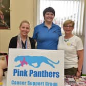 Jacquie Loughrey, on the right, with fellow Pink Ladies Leanne Herrin and Maureen Collins, pictured at drop-in health checks in Shantallow in 2018..