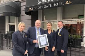 Bishop’s Gate Hotel proves it is ‘Best of the Best’ with TripAdvisor Travellers’ Choice Award. L-R: Amanda Doherty, Ciaran O’Neill, Laura Davies and Gary Kennedy.