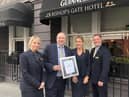 Bishop’s Gate Hotel proves it is ‘Best of the Best’ with TripAdvisor Travellers’ Choice Award. L-R: Amanda Doherty, Ciaran O’Neill, Laura Davies and Gary Kennedy.