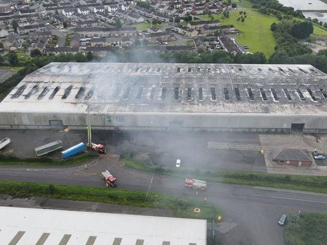 An aerial shot of the fire at Foyle Port courtesy of Journal reader Aaron Donaghey.