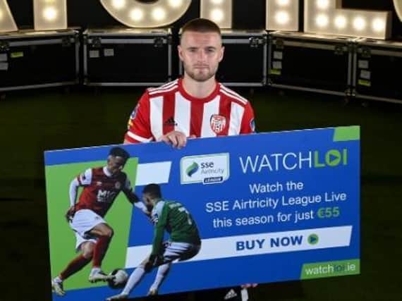 Derry City's Conor Clifford at the WATCHLOI launch.