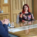 Shadow Secretary of State for Northern Ireland Louise Haigh with the Mayor of Derry and Strabane, Councillor Brian Tierney during her visit to the city.