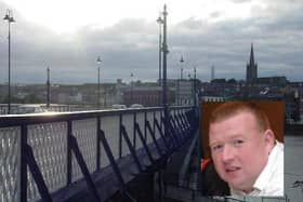 Joe McKane (inset) leapt into the River Foyle and saved the man's life.