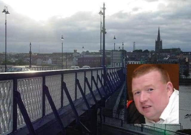 Joe McKane (inset) leapt into the River Foyle and saved the man's life.