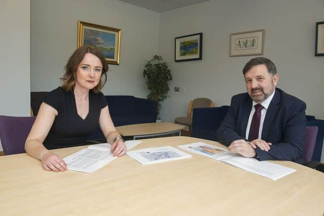 Professor Siobhan O’Neill with Health Minister Robin Swann upon her appointment as the new Interim Mental Health Champion for the north.