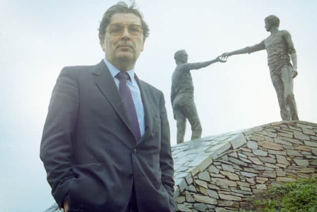 PACEMAKER PRESS 18/2/1994
116/94
John Hume photographed in Derry for his 25th year in politics celebration.