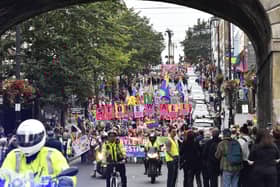 2019: The Foyle Pride Festival parade makes it's way down Shipquay Street. DER3519-117KM