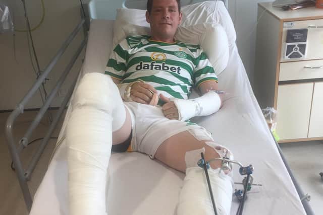 Áron Thornton pictured in hospital.