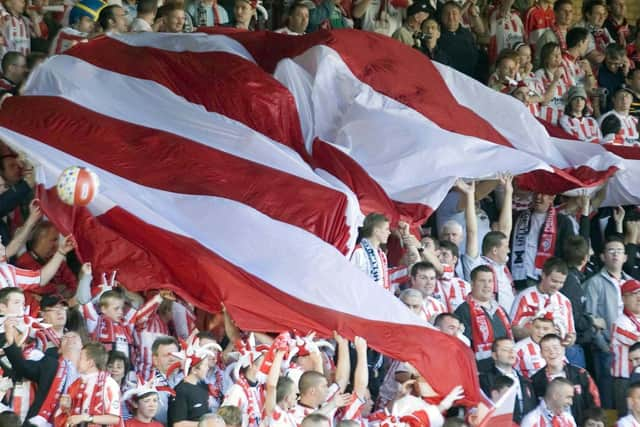 A section of the Derry City support at Fir Park as the Brandywell club brushed aside the challenge of Gretna in 2006.