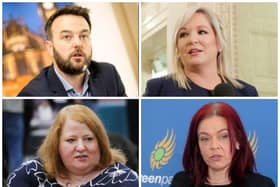 NI party leaders Colum Eastwood, Michelle O’Neill, Claire Bailey and Naomi Long.