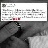 McIlroy, who is from Holywood, Co. Down, broke the news of the birth of his daughter on social media.