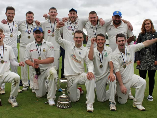Donemana celebrate winning the NW Senior Cup. Picture by Barry Chambers
