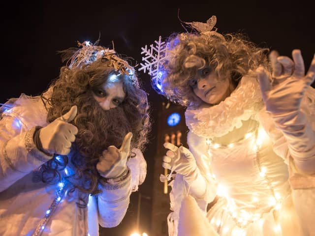 The Snow King and Queen at a previous Christmas Lights switch on. Picture Martin McKeown. Inpresspics.com. 22.11.18