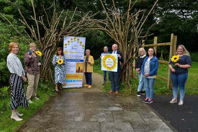 Pictured at the launch of Resilio’s HOPE Application for Families, at St Columb’s Park House on Tuesday morning last, are Fiona Fyffe, Resilio, Judy Mills, Chairperson, Resilio, Margaret Cunningham, Habinteg, Marie Dunne, Director, Resilio, Des Boyle, Resilio, Martin Heaney, Application Developer, Susie Mitchell, Resilio, Michaela O’Hara, and Mandy Chisum, Resilio. DER2037GS – 003