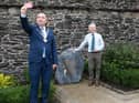 Mayor Brian Tierney taking a selfie with Dr Declan Grace to promote Organ Donation held in the Life Garden Bishop Street.