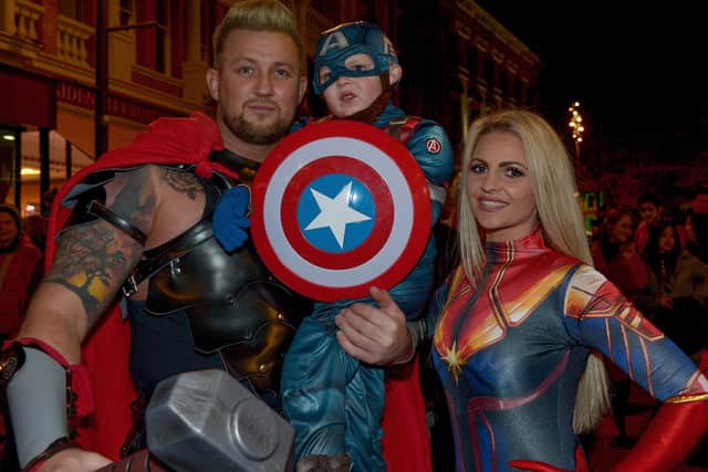 2019: The Campbells at last year's Halloween celebrations in the city centre.  DER4419GS - 065