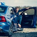 Freddie Flintoff tests a new 'company' car!