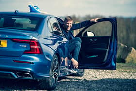 Freddie Flintoff tests a new 'company' car!