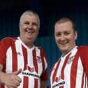 Derry City supporters Hugh Curran and Brendan Carroll.