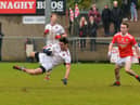 Slaughtneil’s Chrissy McKaigue, 'Man of the Match'  in Sunday's Derry Senior football final against Maghrafelt at Páirc Séan de Brún. DER2041GS – 004