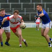 Derry's Ethan Doherty on the attack against Longford.
