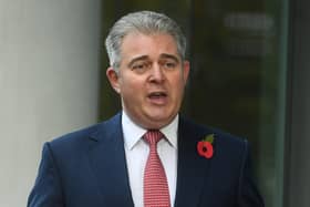 Northern Ireland Secretary Brandon Lewis speaking to the media as he arrives at BBC Broadcasting House in central London before his appearance on the BBC1 current affairs programme, The Andrew Marr Show.