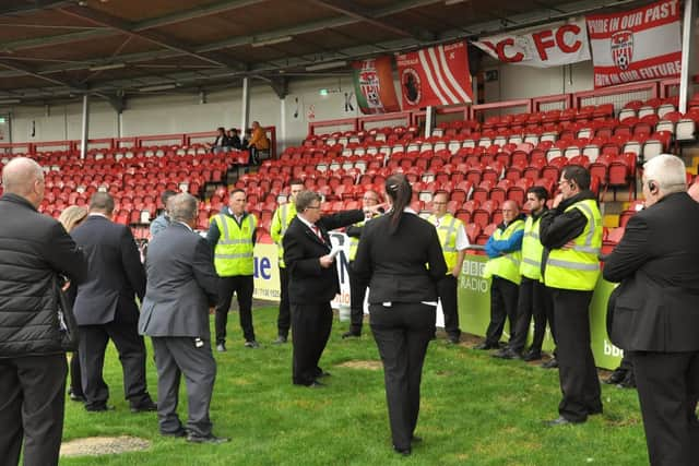 Charlie pictured doing what he does best as he gives out pre-match orders to his match day management team. Picture by Kevin Morrison