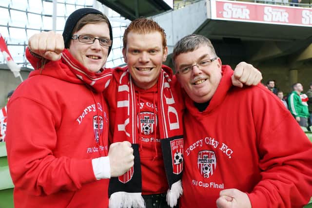 Charlie pictured attending the 2012 FAI Cup final at the Aviva Stadium as a club supporter.
