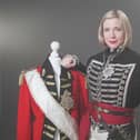 Lucy Worsley dressed as George IV