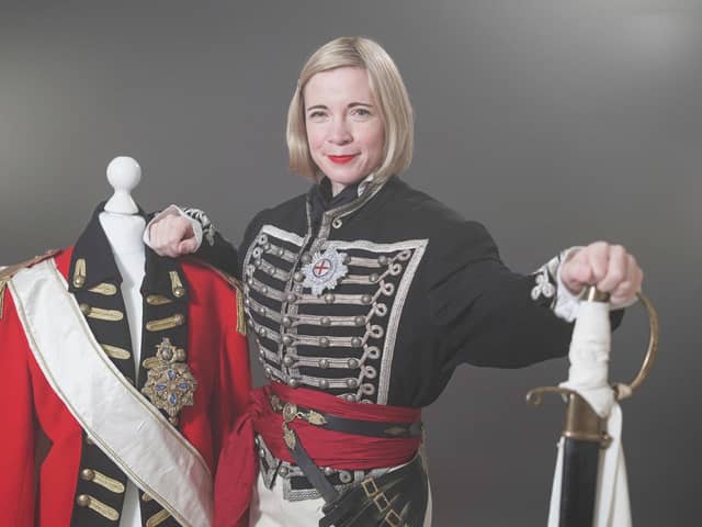 Lucy Worsley dressed as George IV