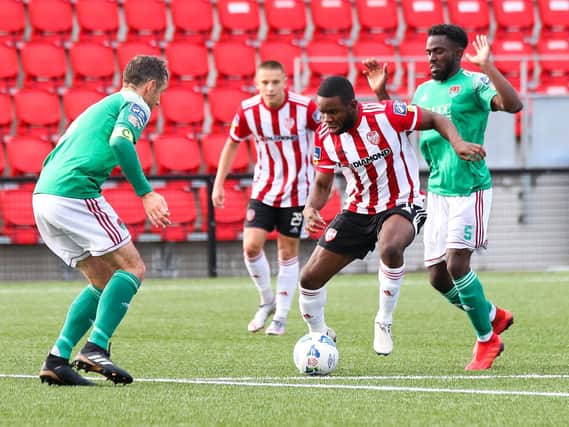 James Akintunde scored the equaliser against Cork City at Turner's Cross to guarantee Derry's Premier Division safety on the final day  of the 2020 season.