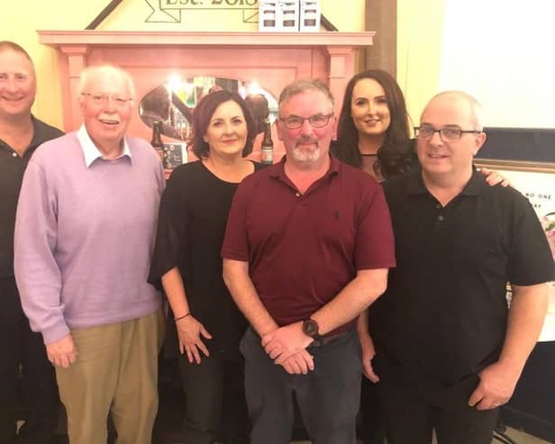 Left to right: Mark McGrath, John McCarter, Local Operations Manager,  Lough Swilly RNLI, Louise Doherty, Seamus McDaid, RNLI, Maria Fitzpatrick and Gary Raymond.
