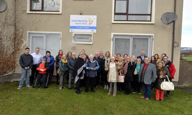 GOOD MORNING NORTH WEST... DECEMBER 2018: Group pictured at the relaunch of ‘Good Morning North West’ - one of the recipients of the new funding - at its Brookdale Park premises in Galliagh. The pioneering service was set up to provide reassurance to older and vulnerable people of all ages in the community through the use of daily phone calls and support. DER4918GS033