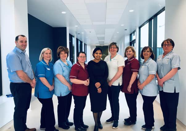 Dr Athinyaa Thiraviaraj, Consultant Physician in Diabetes & Endocrinology, (centre) with the team at the Western Health and Social Care Trust’s Gestational Diabetes Pathway at Altnagelvin Area Hospital