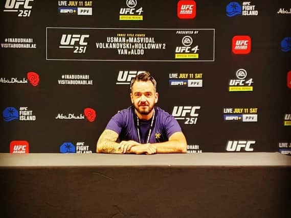 Derry man Declan Meenan pictured at the UFC 251 press conference.