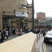 September 2015: Local people queue for a Jobs Fair in Derry. Politicians said the historic issue of lack of jobs in the locally needs to be addressed.